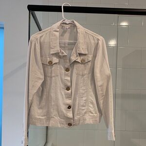 Cream linen rayon blend casual lightweight jacket.